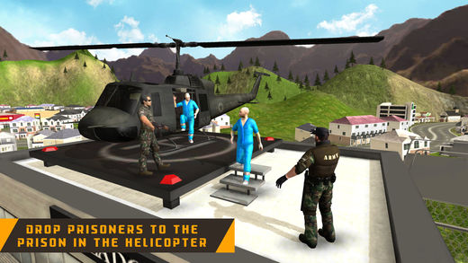 军囚犯运输模拟器 - 开车，搭军用警车直升机航母从这个飞行模拟器游戏