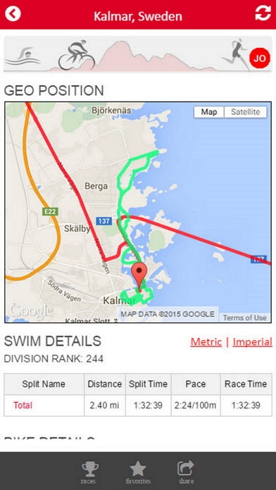 Tri Race Tracker for Ironman