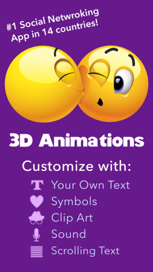 3D Animations + Emoji for MMS Text Messaging with 500,000+ Animated Emoticons for iPhone and iPad