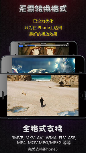 AVI, FLV, WMA, MPEG, RMVB, MP4 播放器