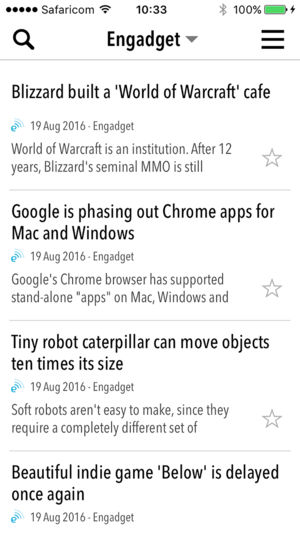 NewsBar RSS reader